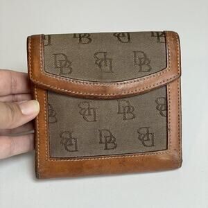Dooney & Bourke Leather & Cloth Wallet Bags Logo Coin Compartment, 8-Card Slots